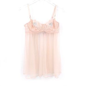 Victoria's Secret Sheer Lace Babydoll Nightie in Blush